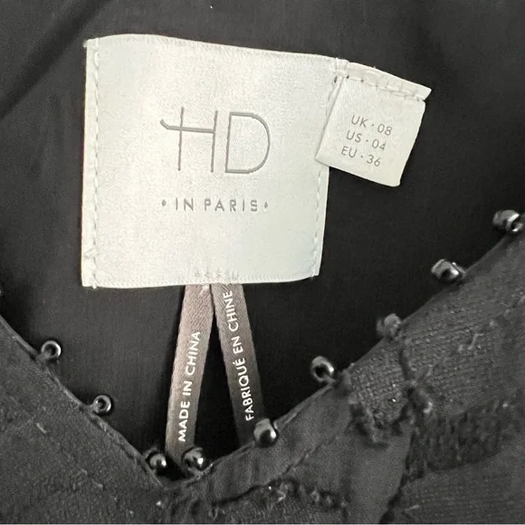 Anthropologie HD in Paris Tiered Fringe Sleeveless Blouse Black 4 - Picture 5 of 10